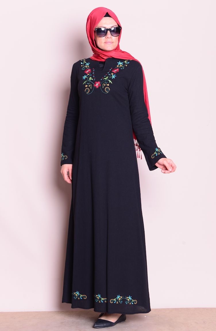 Black Hijab Dress 2485-03 | Sefamerve