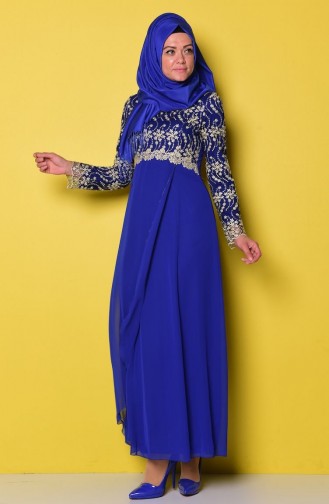 Saks-Blau Hijab Kleider 52497-02