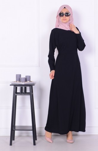 Black Hijab Dress 0782-03