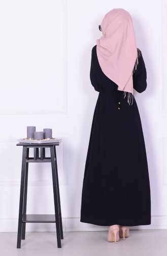 Black Hijab Dress 0782-03