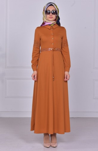 Mustard Hijab Dress 4048-01