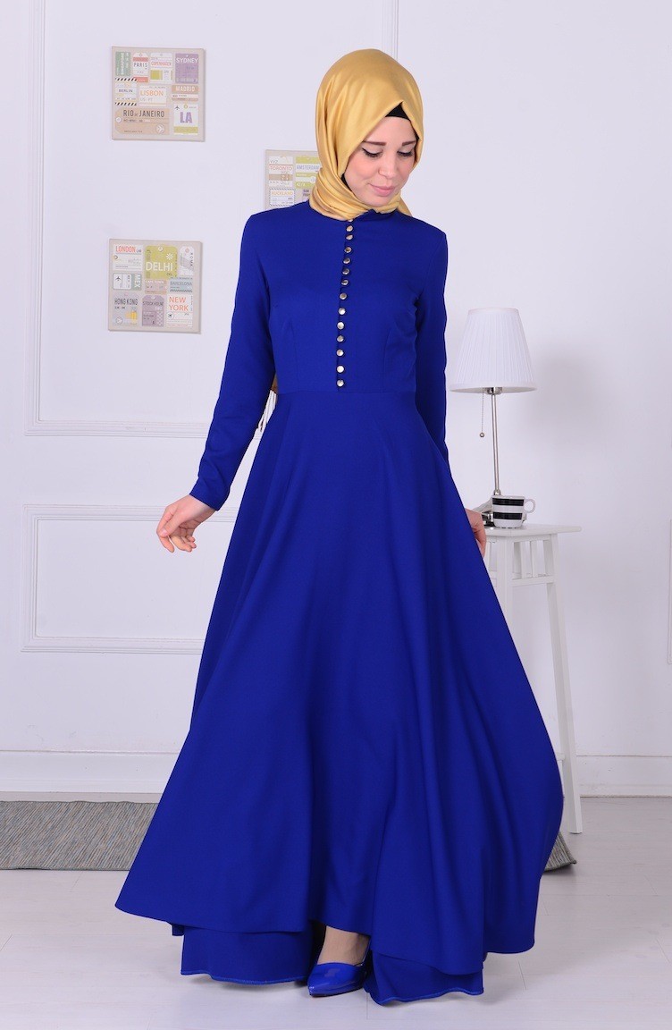 Saxe Hijab Dress 4076-03 | Sefamerve