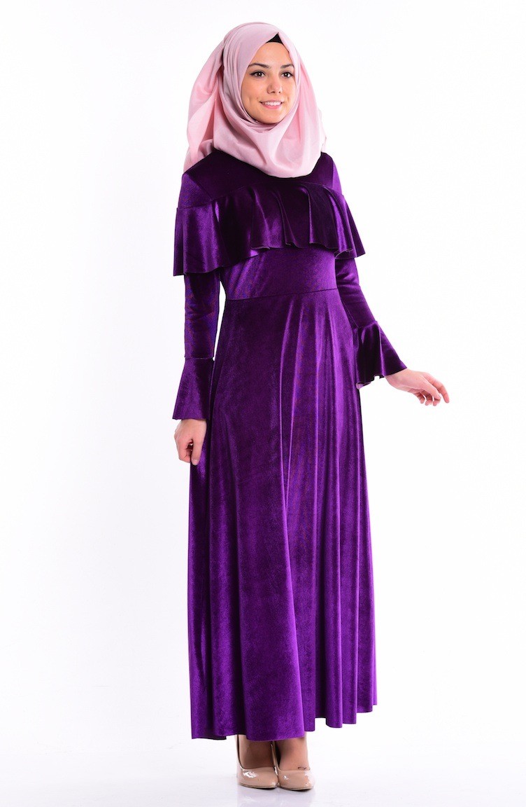 Purple Hijab Dress 4008-06 | Sefamerve