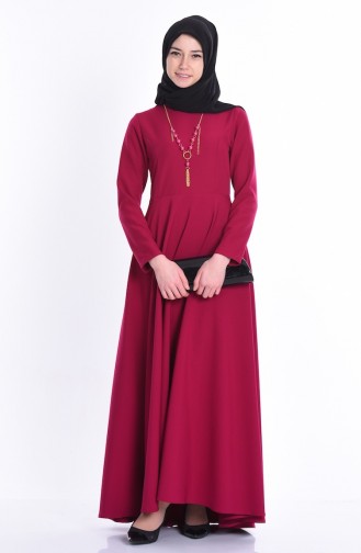 Dunkel-Fuchsia Hijab Kleider 4055-16