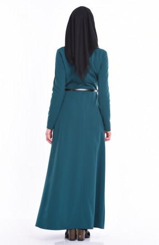 Smaragdgrün Hijab Kleider 2648-01
