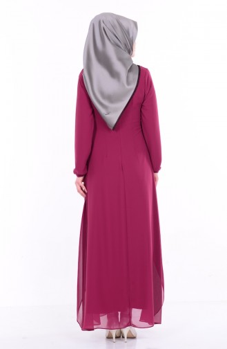 Dunkel-Fuchsia Hijab Kleider 99006-02