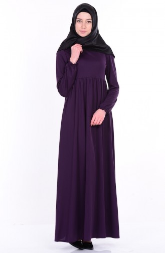 Plum Hijab Dress 7245-05