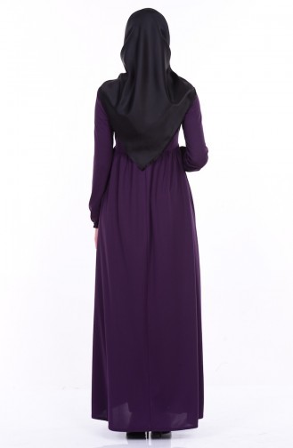 Plum Hijab Dress 7245-05