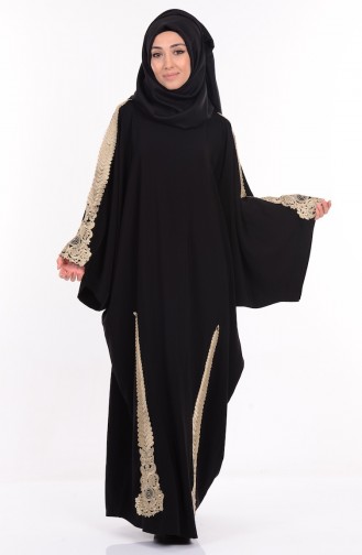 Schwarz Hijab Kleider 0714-01