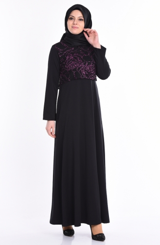 Schwarz Hijab Kleider 2071-02