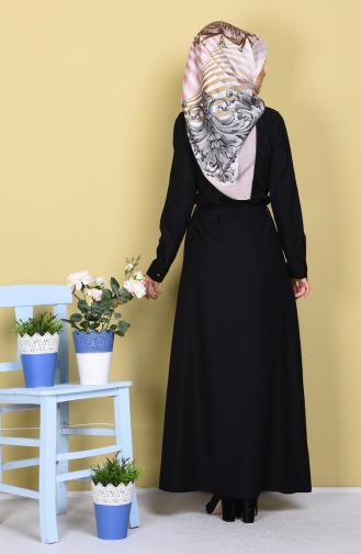 Schwarz Hijab Kleider 61133-05