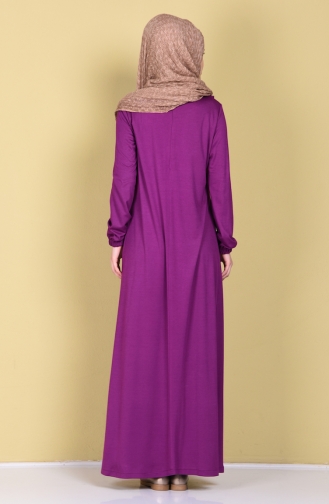 Frilled Dress 1237-03 Mürdüm 1237-03