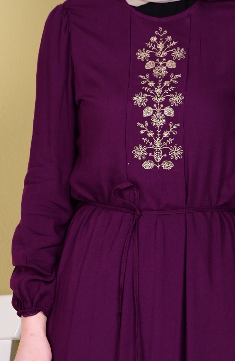 فستان من قماش الفيسكوز بنمط مطرز 1084-01 | Sefamerve