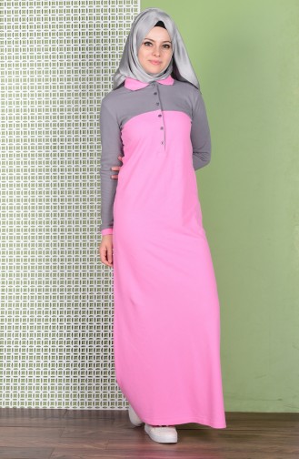 Pink Hijab Dress 2802-06