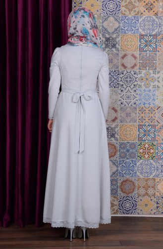 Gray Hijab Dress 6082-06
