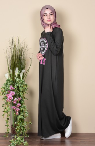 Khaki Hijab Dress 2084-04