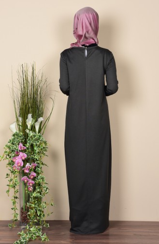 Khaki Hijab Kleider 2084-04