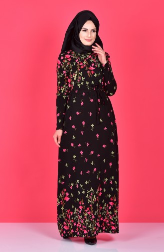 Fuchsia Hijab Kleider 4574B-04