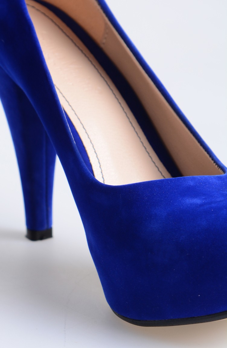 Chaussure a Talon Plateforme 50009-04 Bleu Roi 50009-04 | Sefamerve