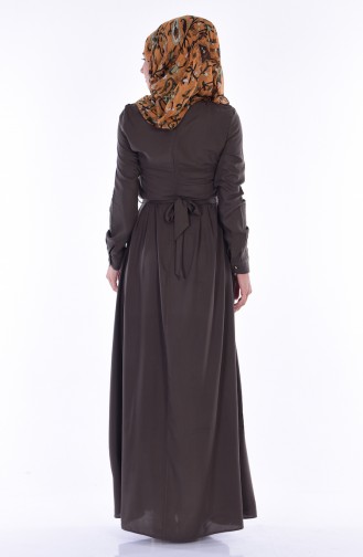 Khaki Hijab Kleider 5022-02