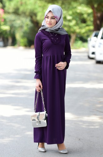 Purple Hijab Dress 60102-04