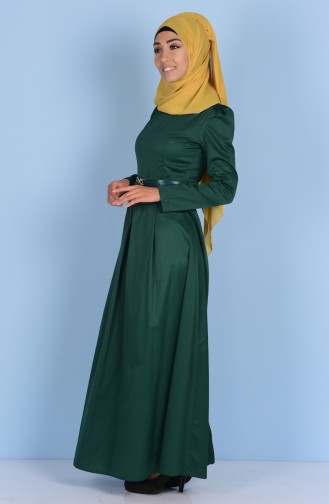 Emerald Green Hijab Dress 2804-17