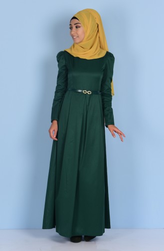 فستان أخضر زمردي 2804-17