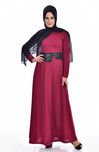 Fuchsia Hijab Dress 2139-03