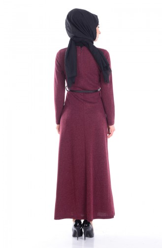 Claret Red Hijab Dress 5113-01