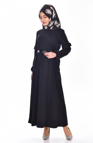 Schwarz Hijab Kleider 5098-03