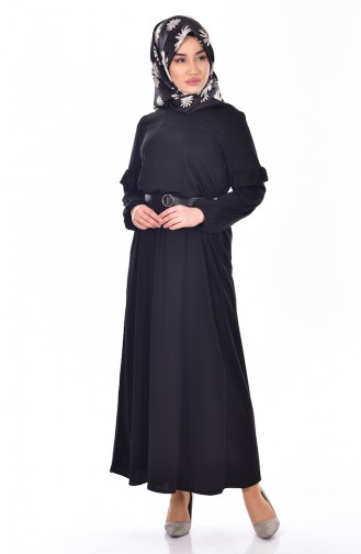 فستان بتصميم سادة مع حزام خصر  5098-03