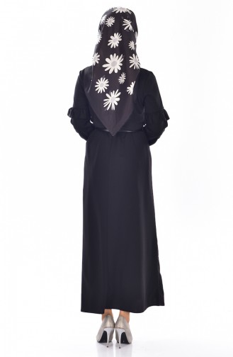 Schwarz Hijab Kleider 5098-03