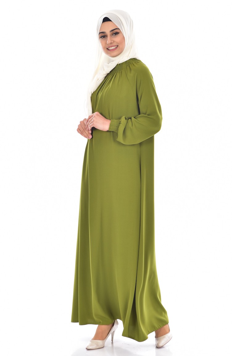 فستان أخضر عشبي 0021-20 | Sefamerve