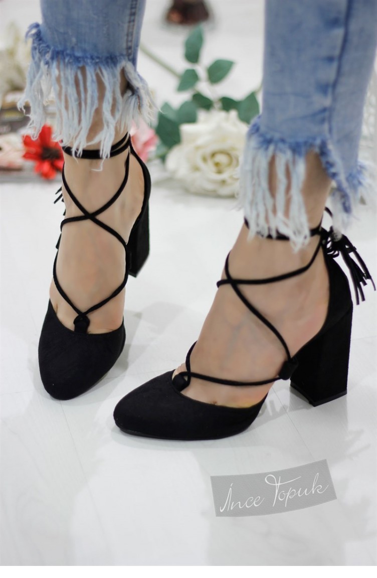 Black High-Heel Shoes 8YAZA0086416 | Sefamerve