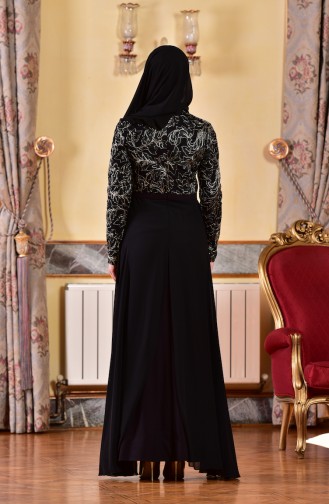 Schwarz Hijab-Abendkleider 1713200-01