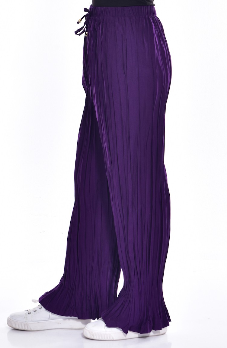 Purple Wrinkle Look Skirt and Pants 1080-06 | Sefamerve