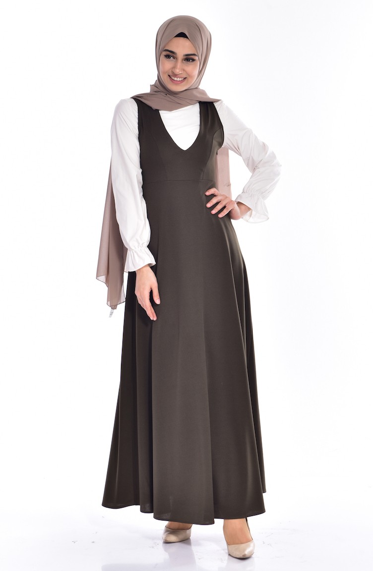 فستان بتصميم سادة بدون اكمام 2000-05 | Sefamerve
