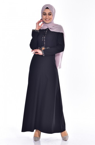 Black Hijab Dress 81547-02