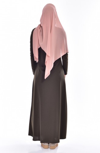 Dark Khaki Hijab Dress 2007-06