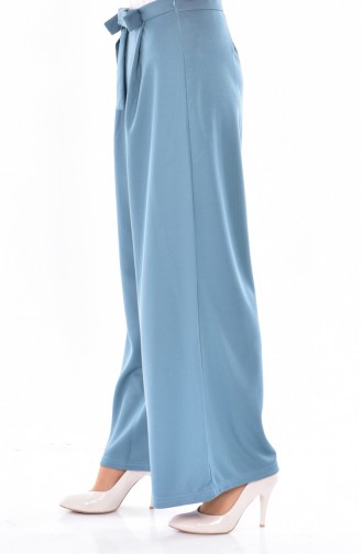 Wide Leg Pants with Bow 2228-03 Sea Green 2228-03