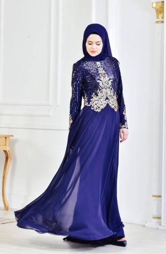 Habillé Hijab Bleu Marine 3302-01