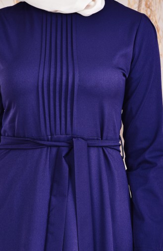 Navy Blue Hijab Dress 5042-06