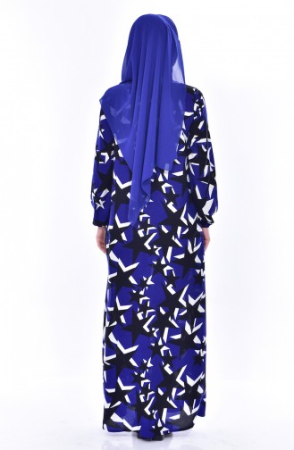 صفامروة فستان بتصميم طيات واسع 5033-04لون أزرق 5033-04