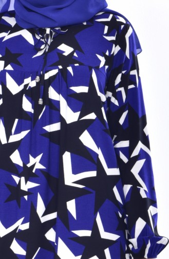 صفامروة فستان بتصميم طيات واسع 5033-04لون أزرق 5033-04