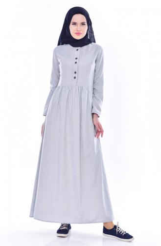 Gray Hijab Dress 7273-17