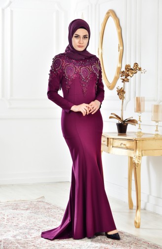 Zwetschge Hijab-Abendkleider 4007-01