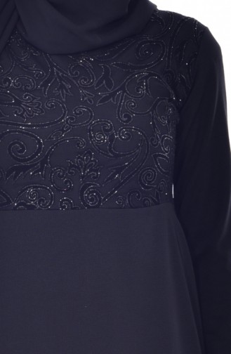 Black Hijab Evening Dress 7927-01