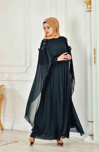 Green Hijab Evening Dress 52699-03