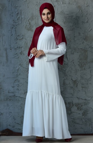 Ecru Hijab Dress 60003-02