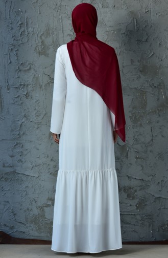 Ecru Hijab Dress 60003-02